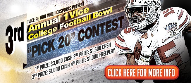 3rd Annual 1Vice College Football Bowl “Pick 20” Contest