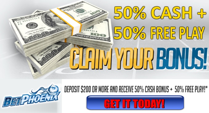 Get 50% cash & 50 free play from Betphoenix